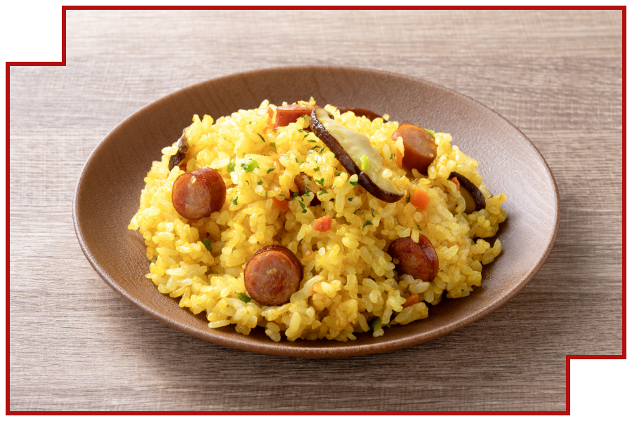 5階層の思い出ピラフを再現した料理画像