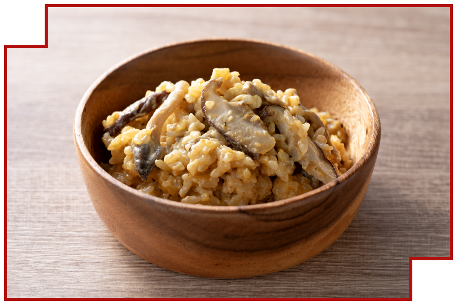 墓地でとった茸とオークからもらったチーズリゾットを再現した料理画像