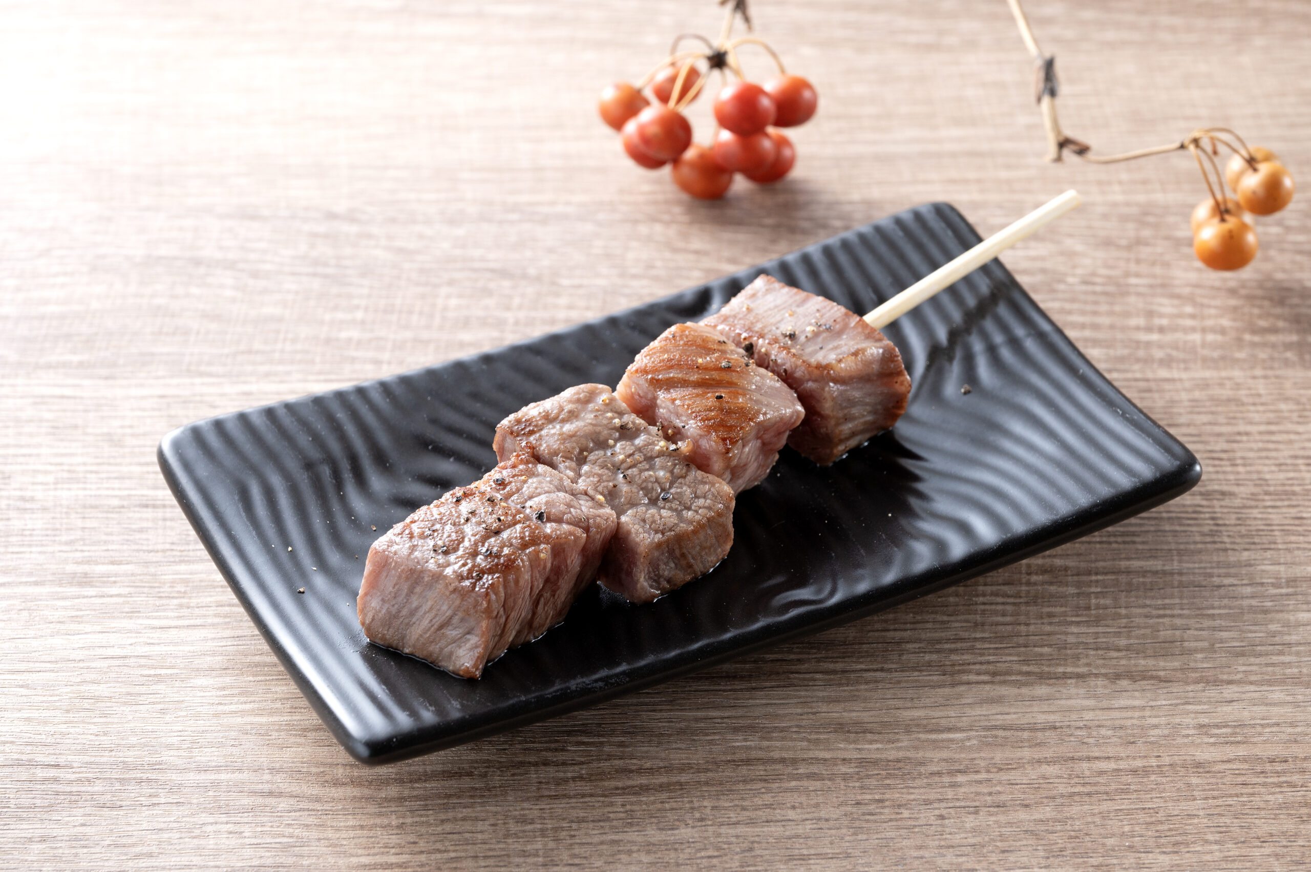 山形牛の串焼き