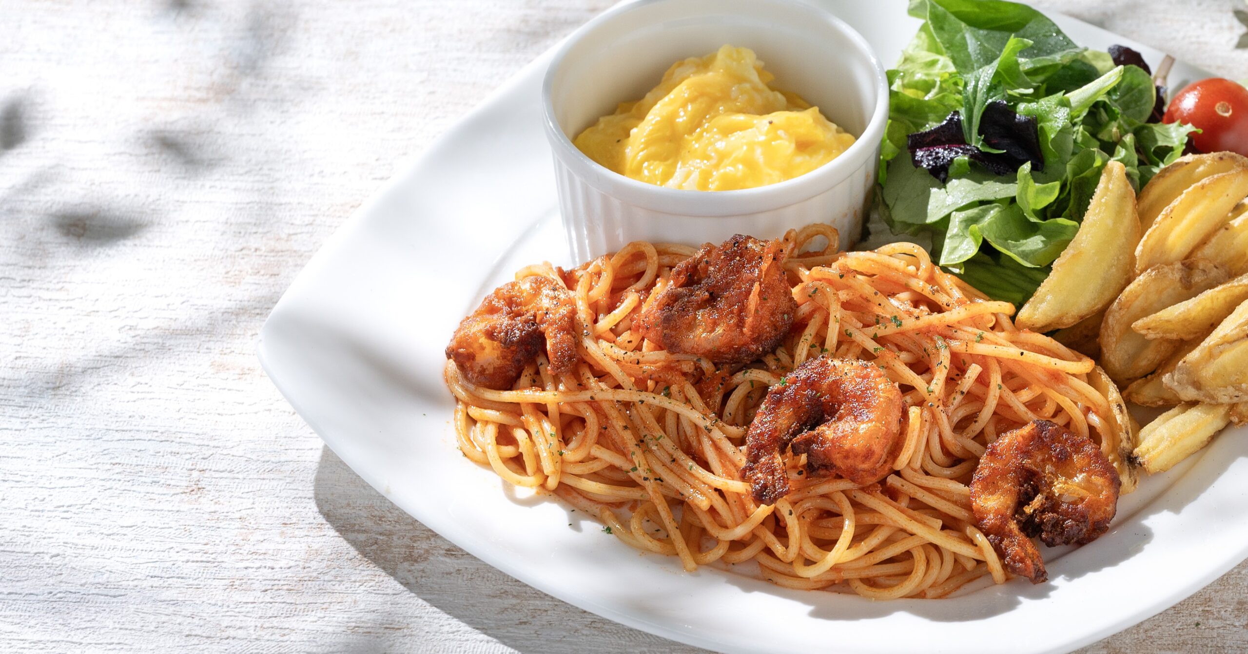 ガーリックシュリンプパスタプレート